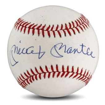 Mickey Mantle Single-Signed Official American League Baseball (PSA/DNA MINT 9)